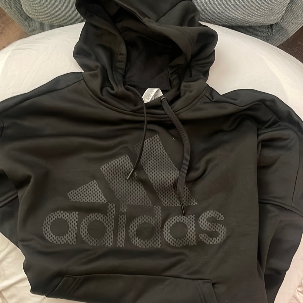 Men's Adidas Black Hoodie - Size Large